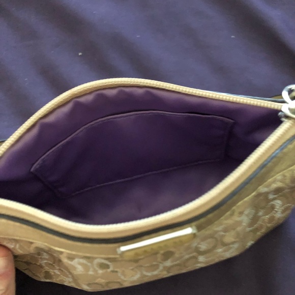 Gold Coach Zippered Wristlet - Picture 3 of 3